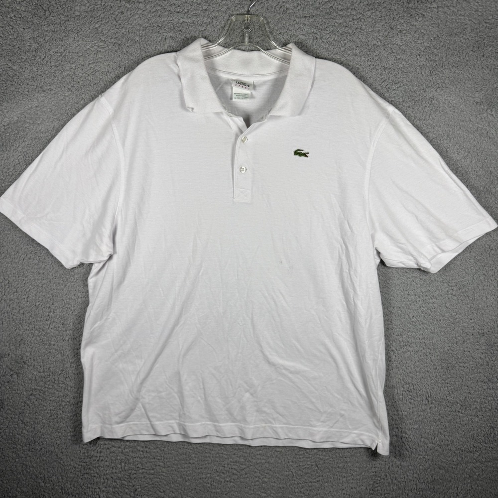 Lacoste Sport Mens White Short Sleeve Pique Polo Shirt H3406 Size 9 3XL